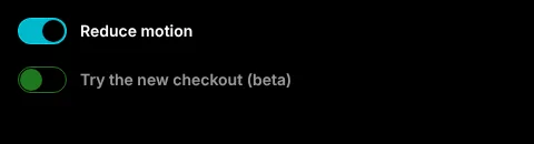 After: both Switch controls are visible with their on and off states.
